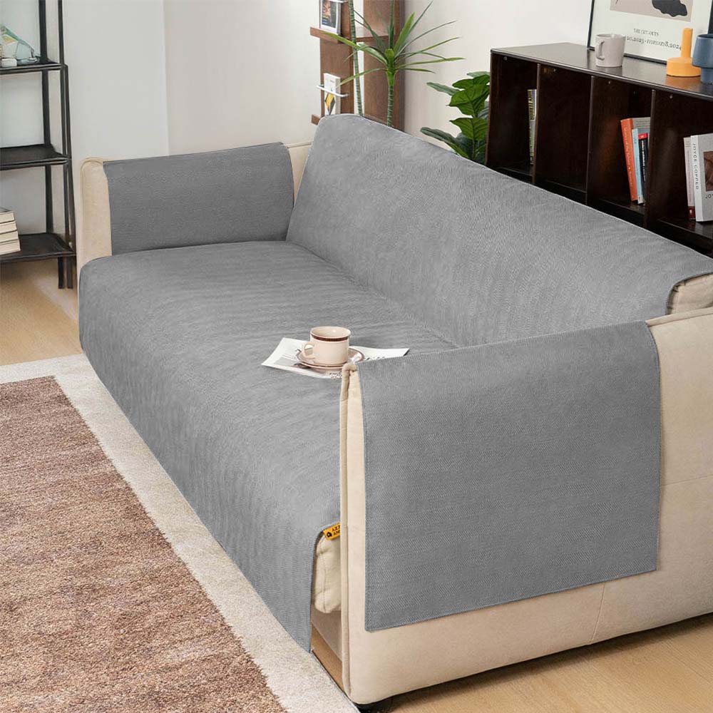 Tyne - Waterproof Chenille Couch Cover, Non-Slip Foam Anchors