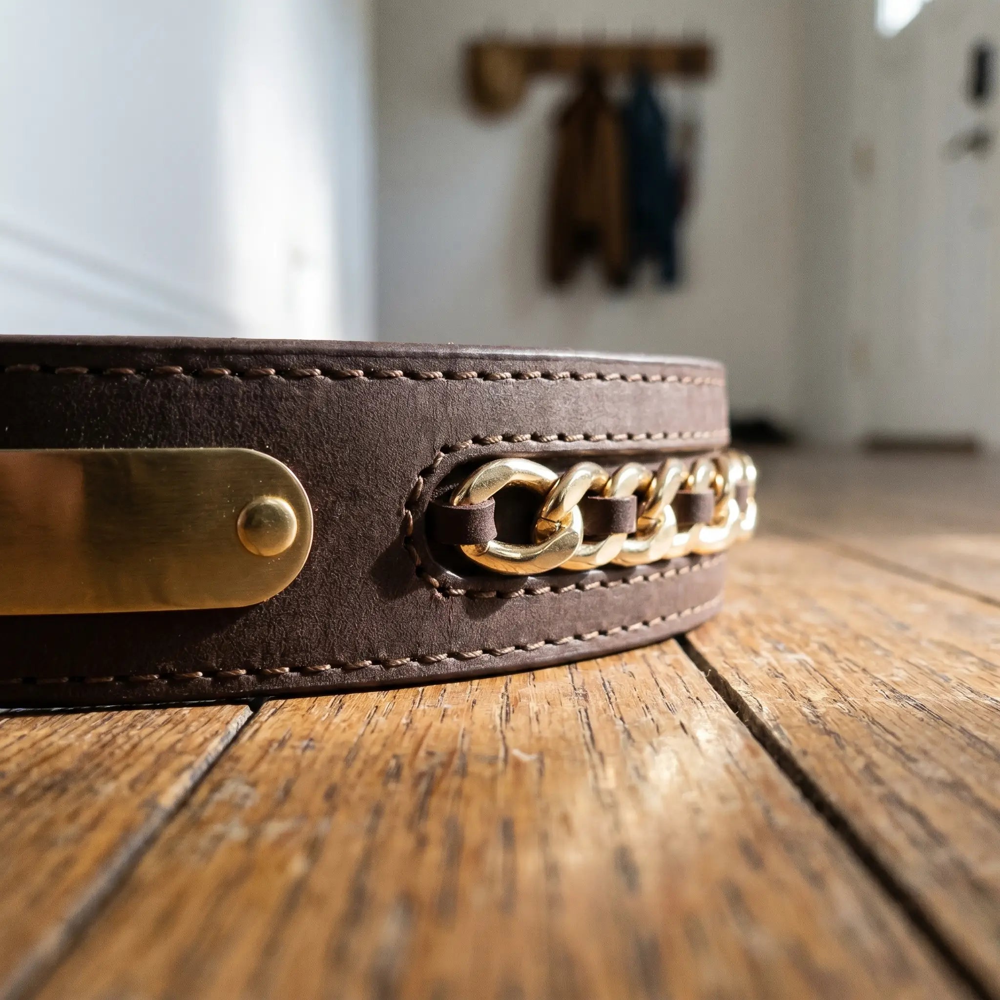 Avon collar engraved nameplate detail