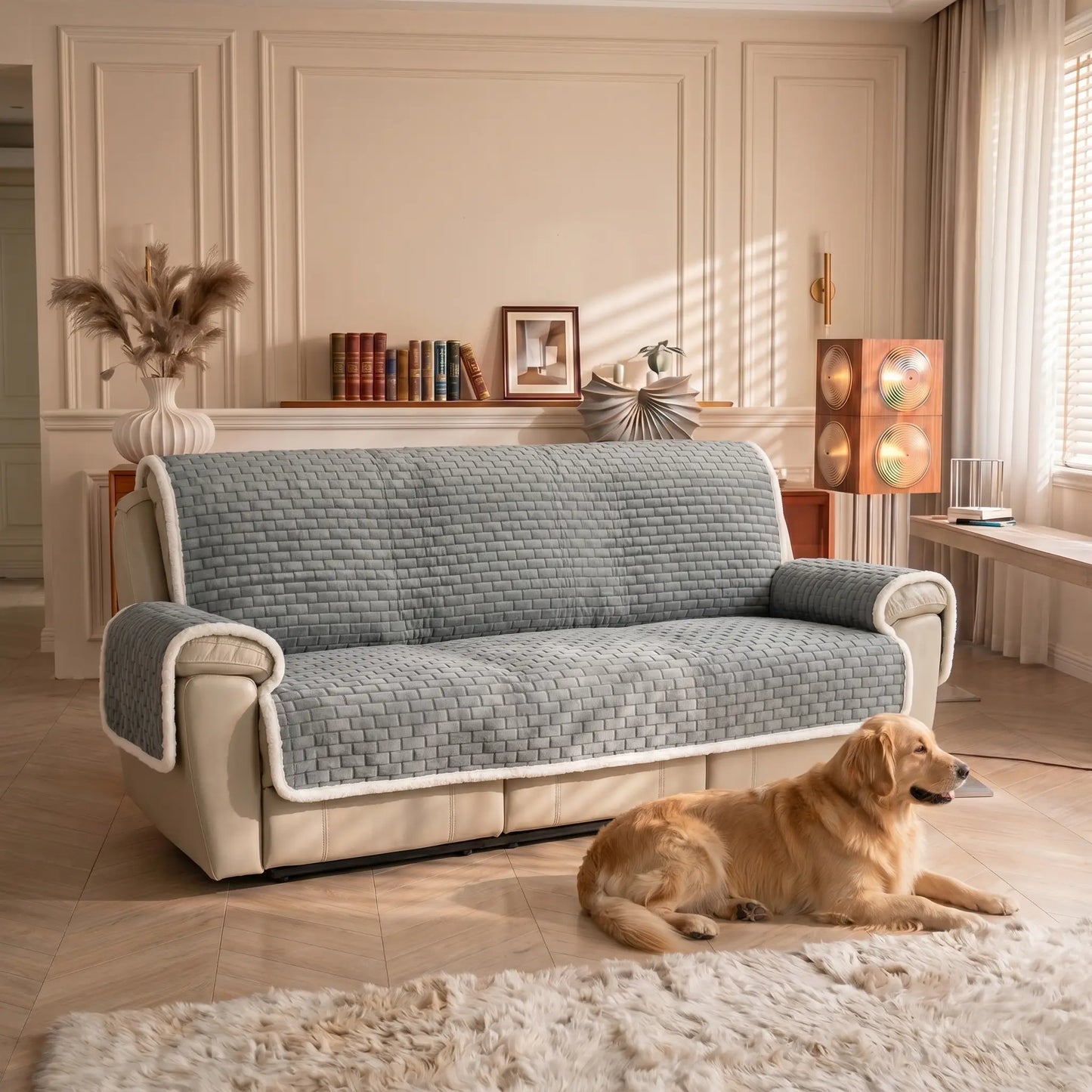 Golden Retriever with the Cairn sofa cover