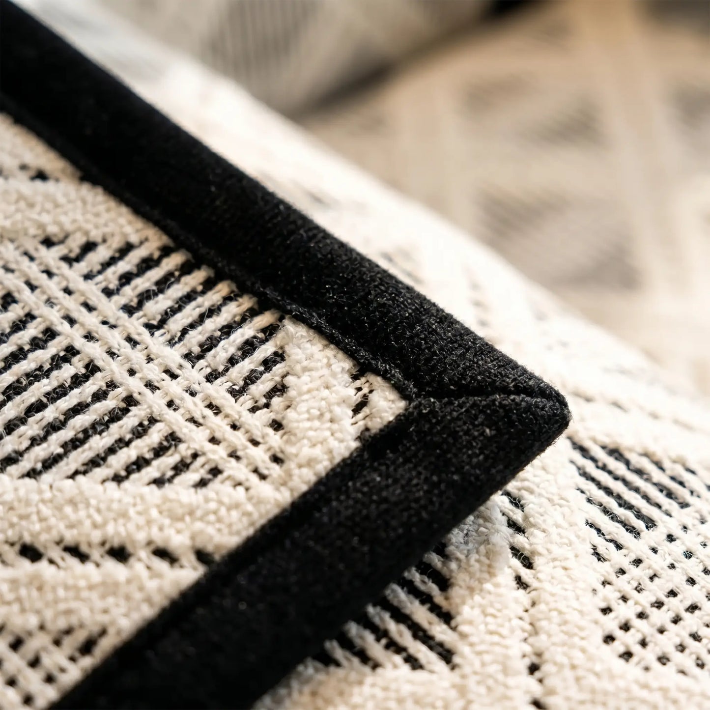 Carr plaid jacquard chenille weave detail