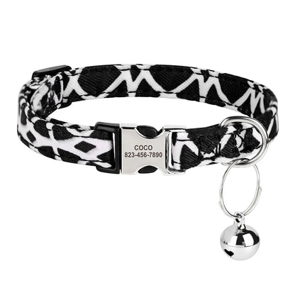 Reef - Personalised Cat Collar with Engraved Nameplate and Bell