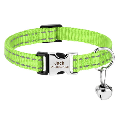 Reef - Personalised Cat Collar with Engraved Nameplate and Bell
