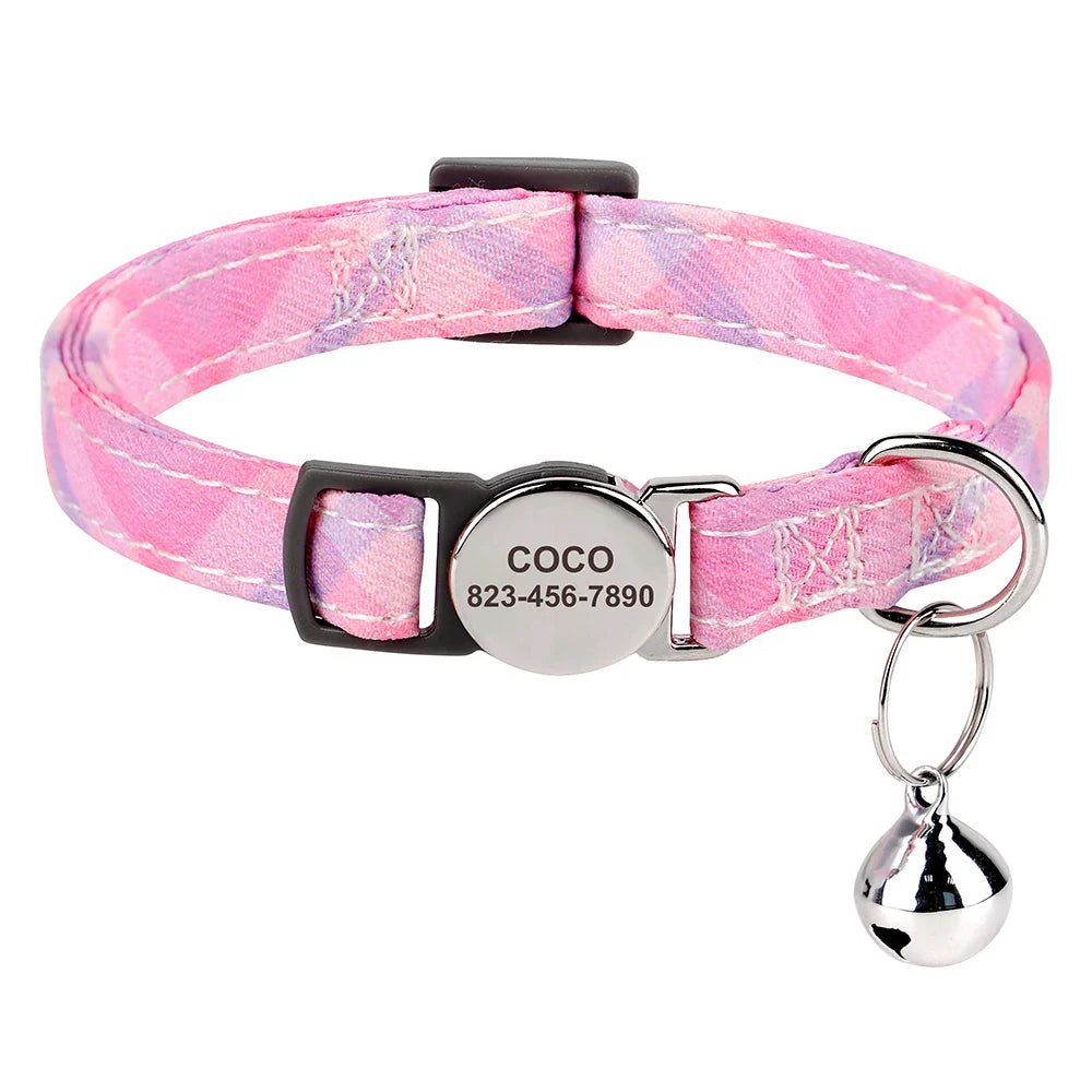 Reef - Personalised Cat Collar with Engraved Nameplate and Bell