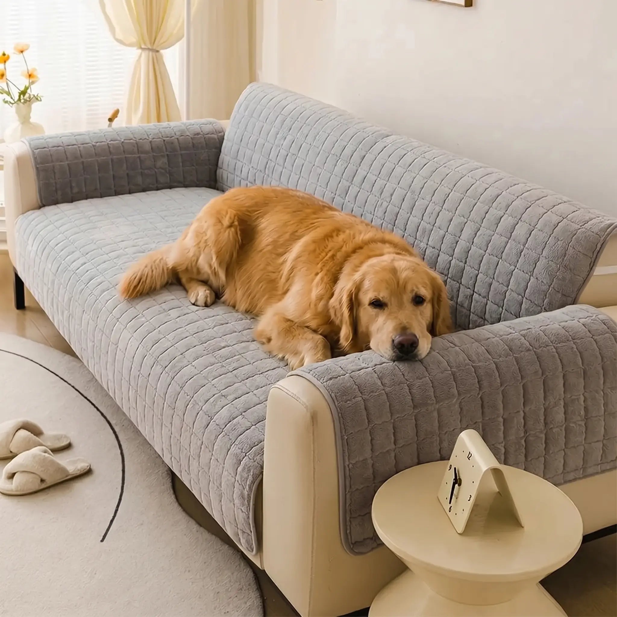 Labrador Retriever using the Corbin sofa cover
