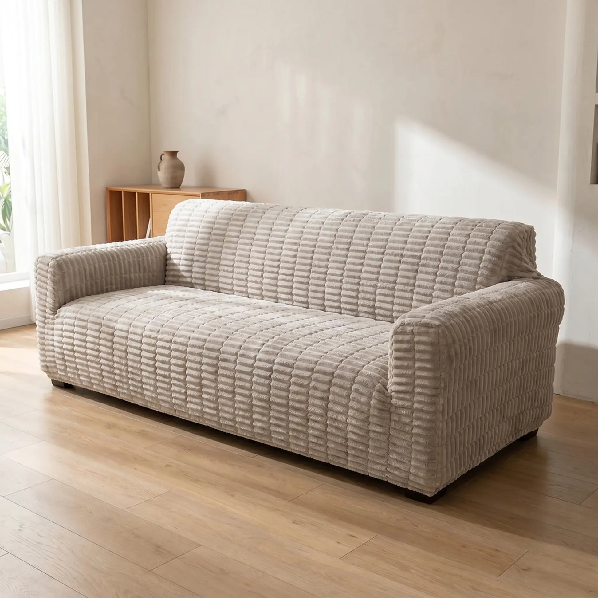 Cove flannel sofa cover studio shot