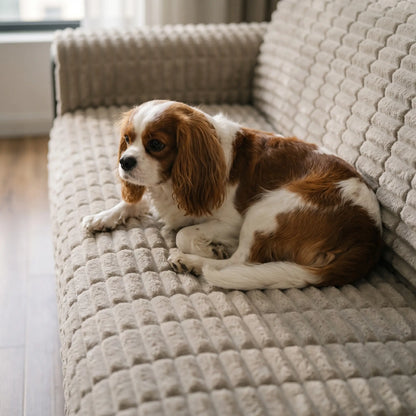 Cavalier King Charles Spaniel on the Cove sofa cover