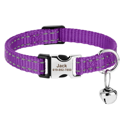 Reef - Personalised Cat Collar with Engraved Nameplate and Bell