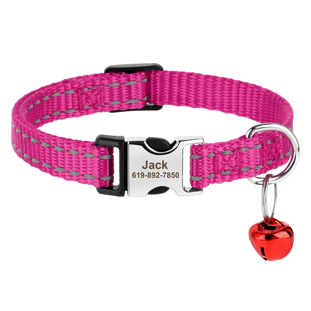 Reef - Personalised Cat Collar with Engraved Nameplate and Bell