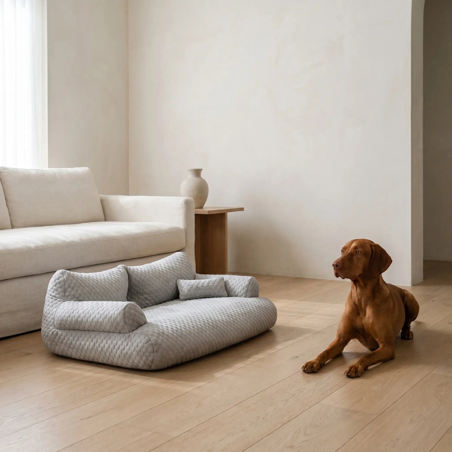 Slade - Ice Silk Cooling Dog Sofa Bed with Bolster Sides