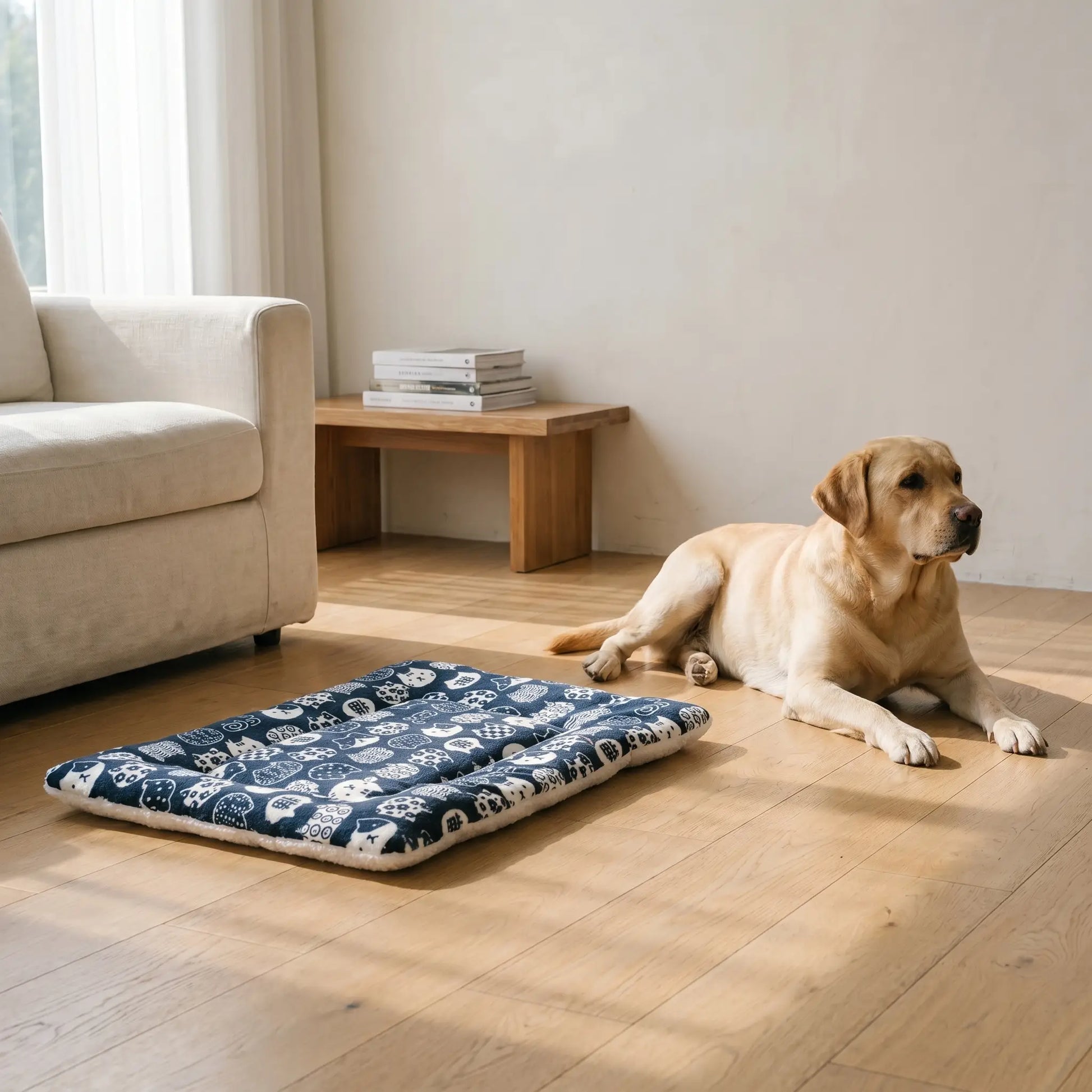 Eden flannel mat in a living room