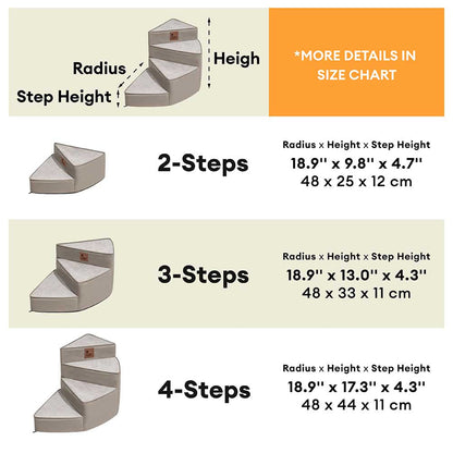 Tamar - Luxe Faux Leather Spiral Pet Stairs, Washable