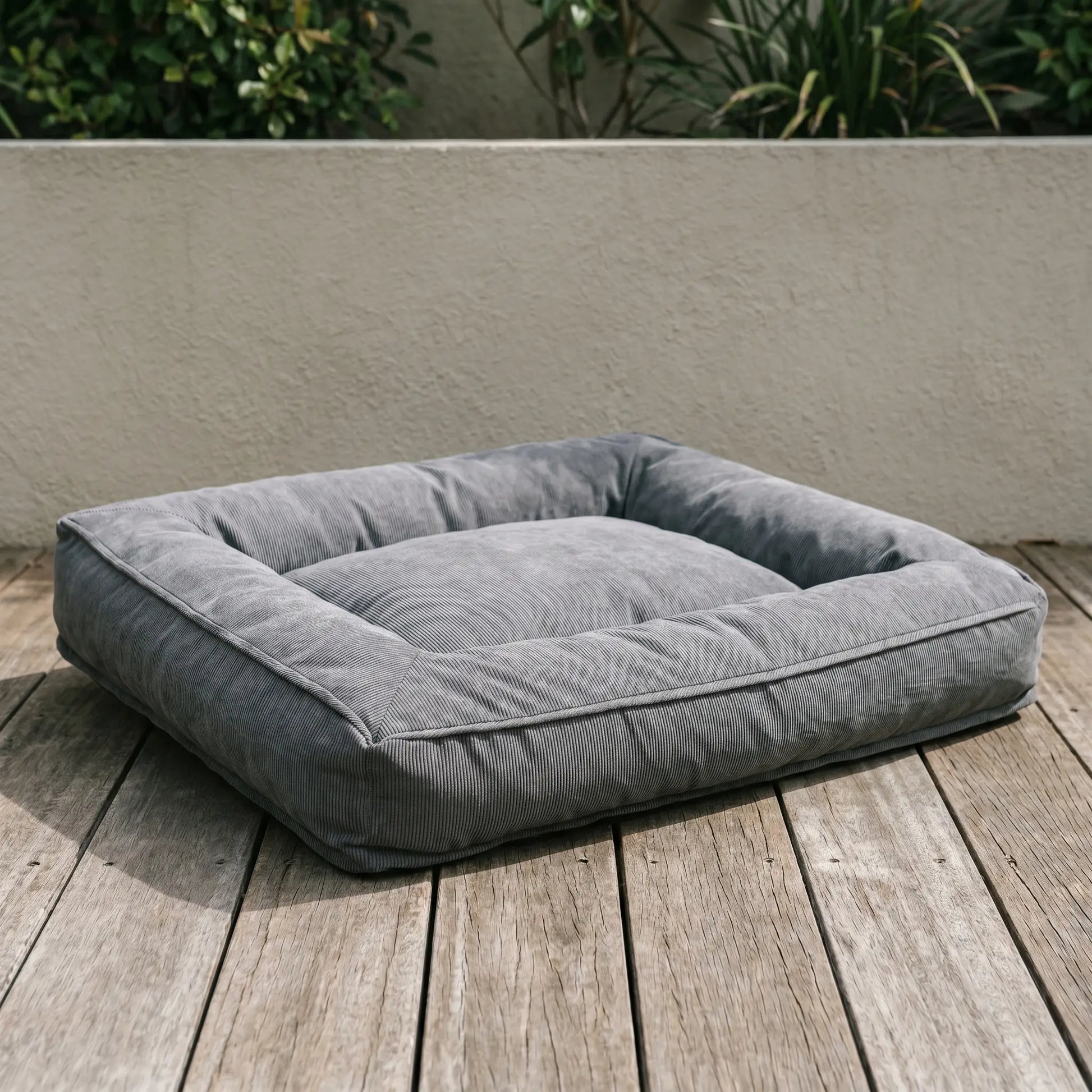 Fenn dog bed on a deck