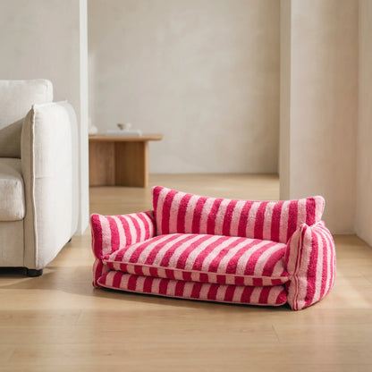 Flax lambswool sofa bed, studio shot