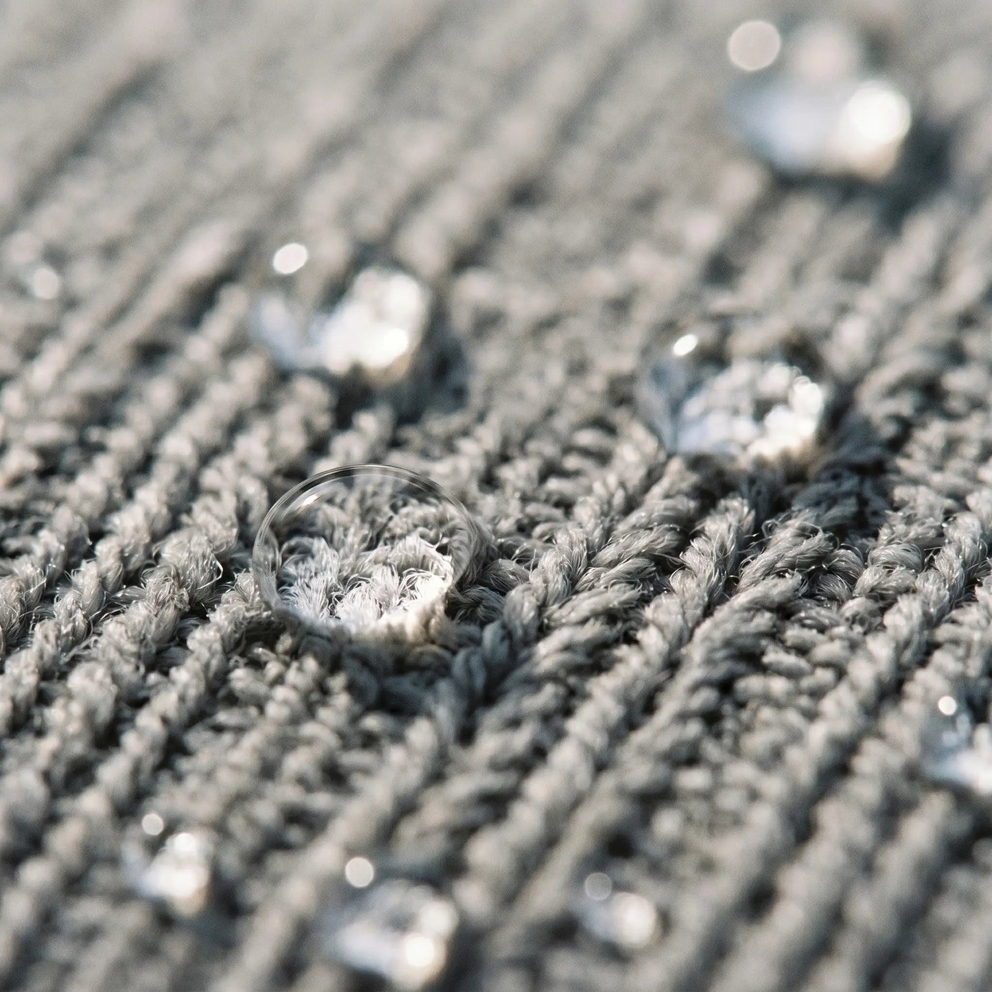 Frith treated chenille with water beading detail