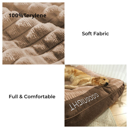 Wren - Thick Orthopedic Dog Cushion Bed, Crystal Velvet with Spine Support