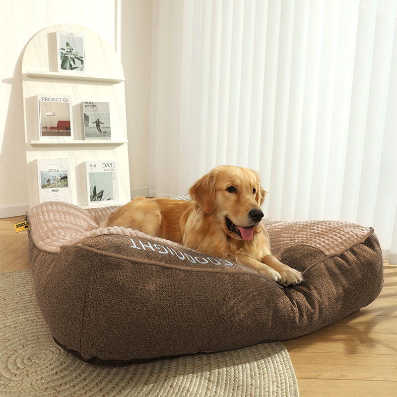 Wren - Thick Orthopedic Dog Cushion Bed, Crystal Velvet with Spine Support