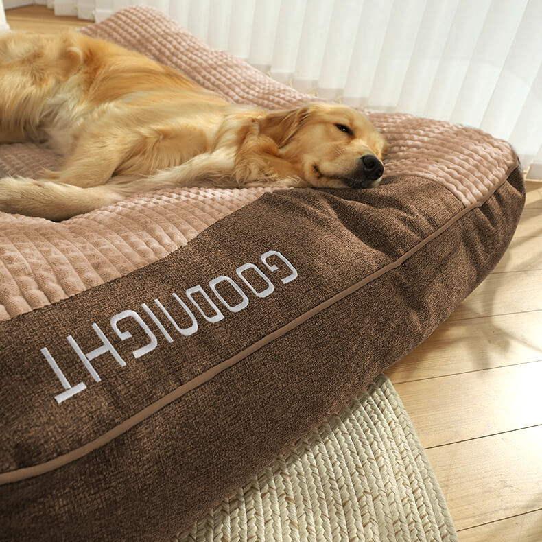 Wren - Thick Orthopedic Dog Cushion Bed, Crystal Velvet with Spine Support