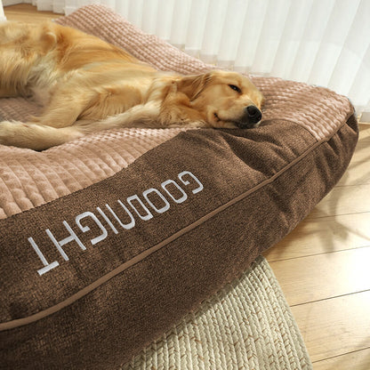Wren - Thick Orthopedic Dog Cushion Bed, Crystal Velvet with Spine Support