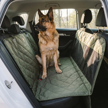 German Shepherd on the Garth back seat platform
