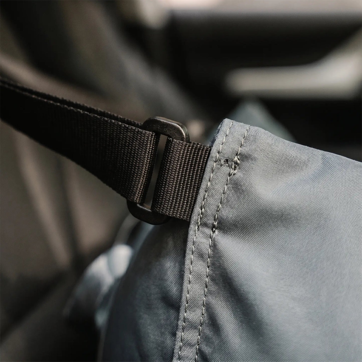 Hale Oxford fabric and LATCH clip detail