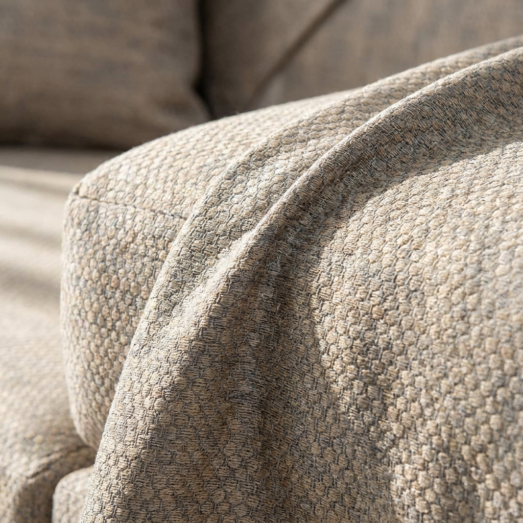 Glen ice silk couch cover - close-up of honeycomb jacquard weave texture