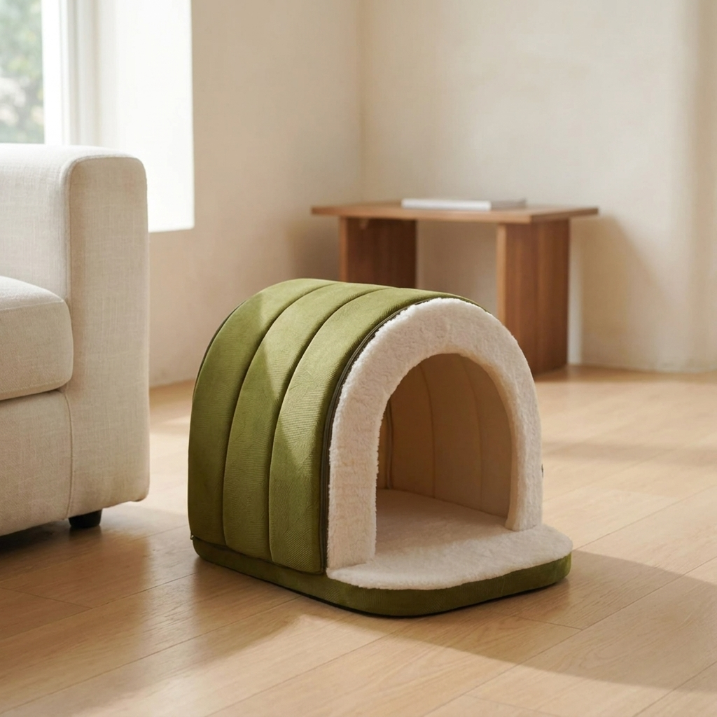 Thorne cave dog bed in living room setting - Shot 1