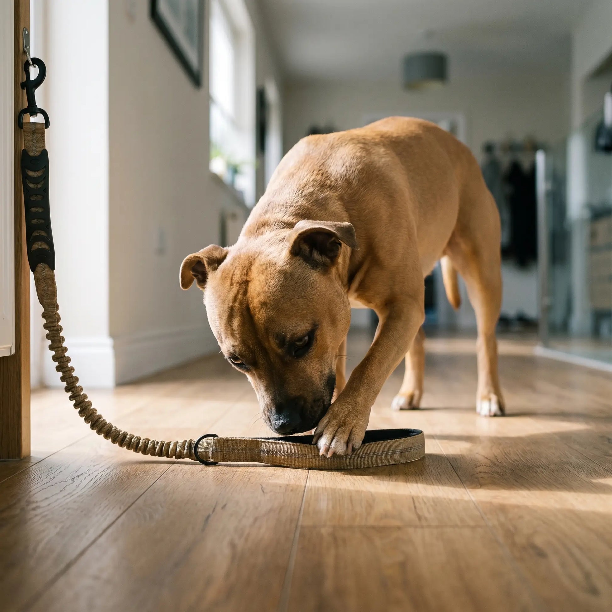 Staffordshire Bull Terrier with Holme leash