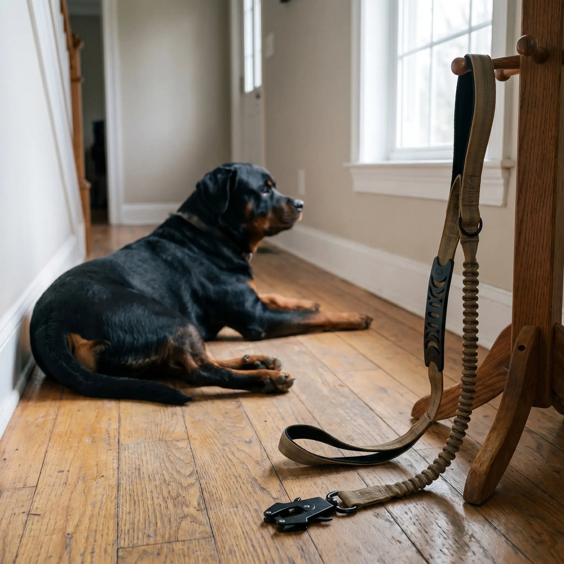 Rottweiler with Holme leash