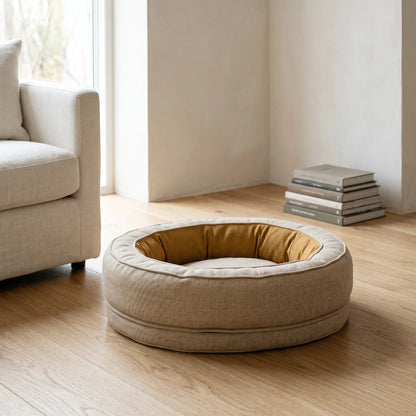 Larch donut dog bed studio shot