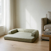 Linden cooling gel memory foam dog bed in a Scandinavian living room