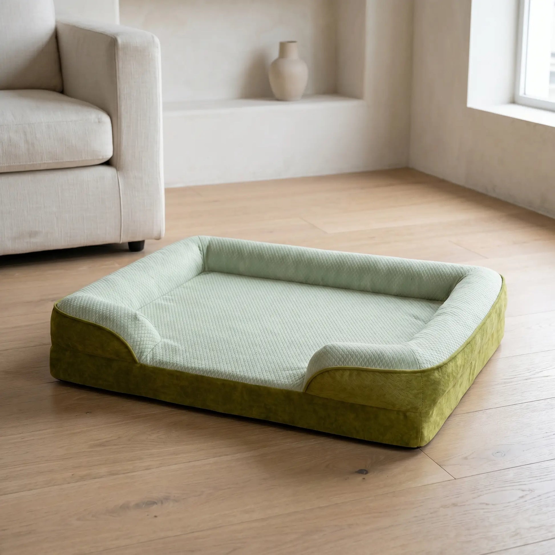 Luff cooling orthopedic dog sofa bed in living room context