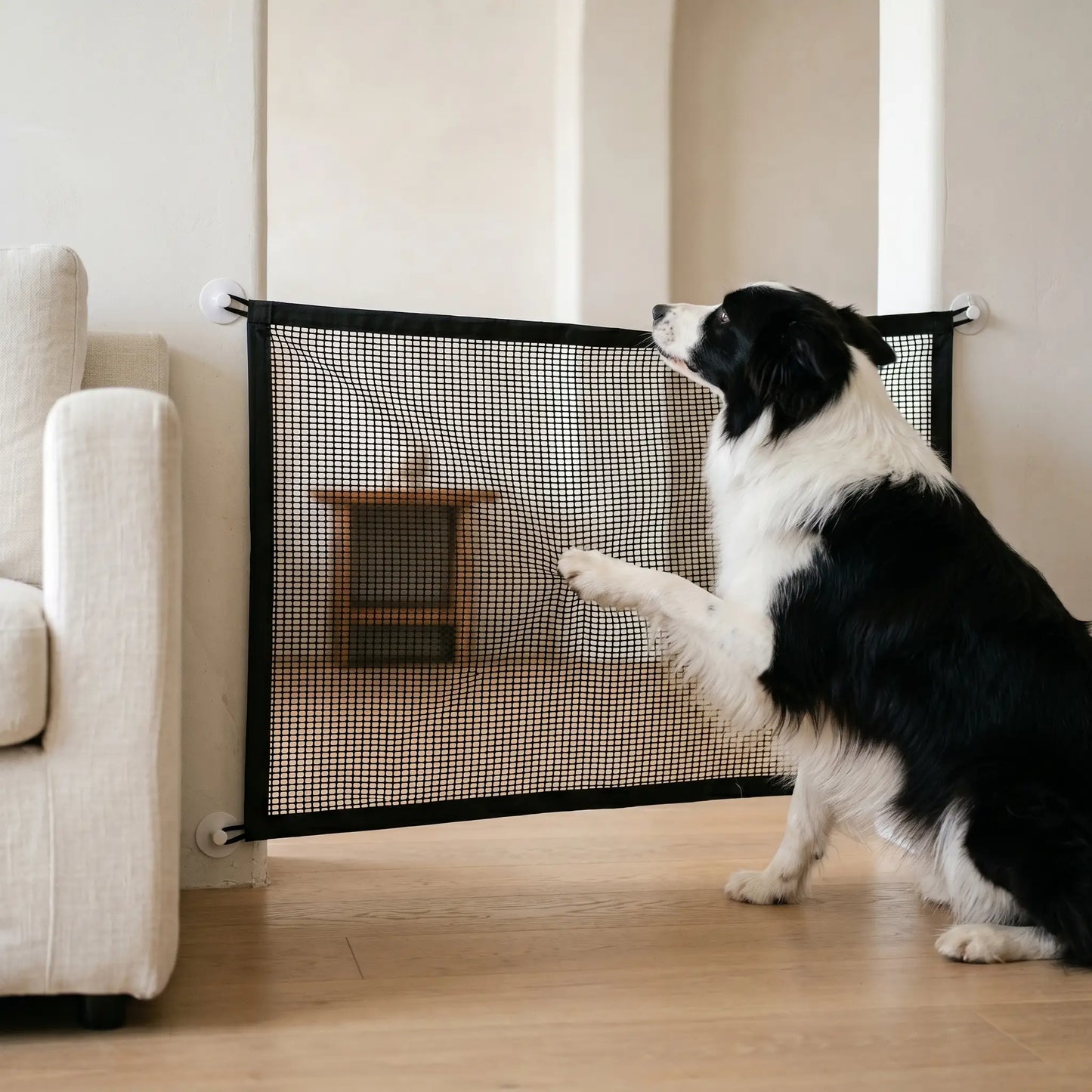 Border Collie at the Mendip dog gate