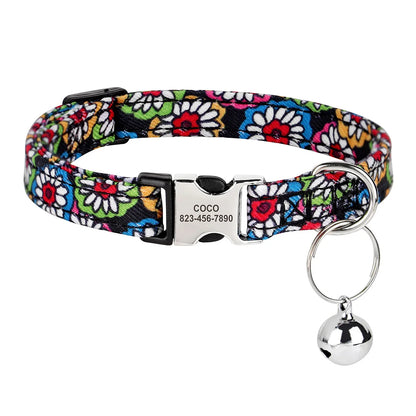 Reef - Personalised Cat Collar with Engraved Nameplate and Bell