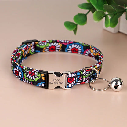 Reef - Personalised Cat Collar with Engraved Nameplate and Bell