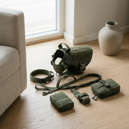 Onyx tactical dog harness set studio shot