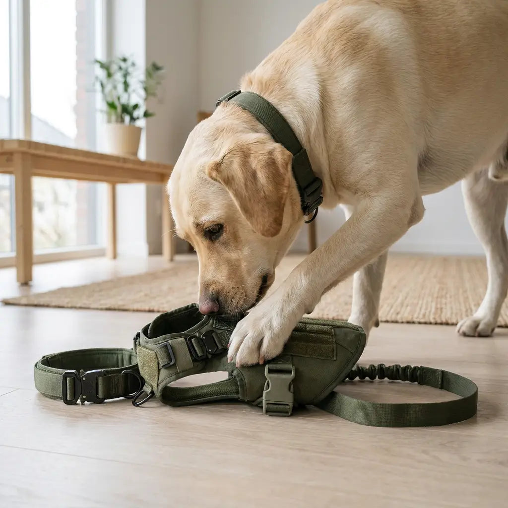 Labrador Retriever wearing the Onyx harness
