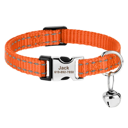 Reef - Personalised Cat Collar with Engraved Nameplate and Bell