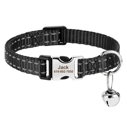 Reef - Personalised Cat Collar with Engraved Nameplate and Bell