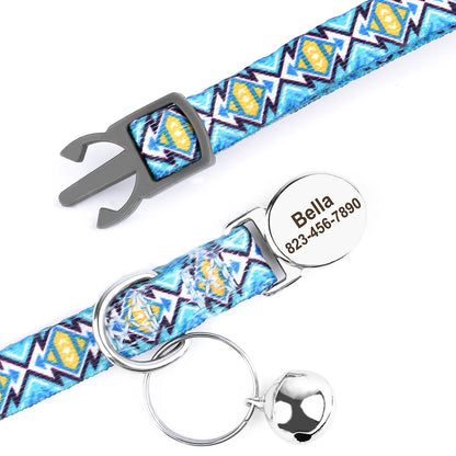 Reef - Personalised Cat Collar with Engraved Nameplate and Bell