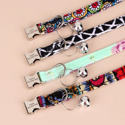 Reef - Personalised Cat Collar with Engraved Nameplate and Bell