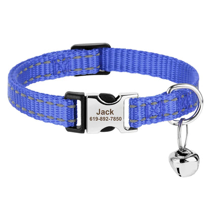 Reef - Personalised Cat Collar with Engraved Nameplate and Bell