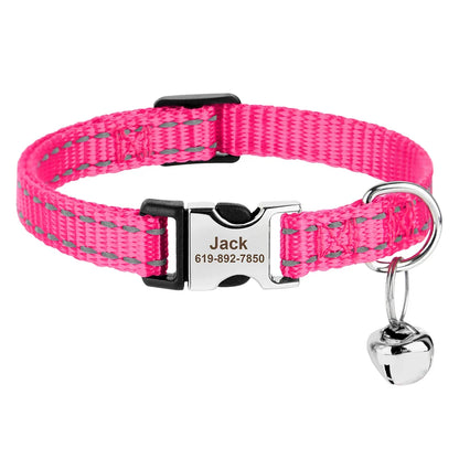 Reef - Personalised Cat Collar with Engraved Nameplate and Bell