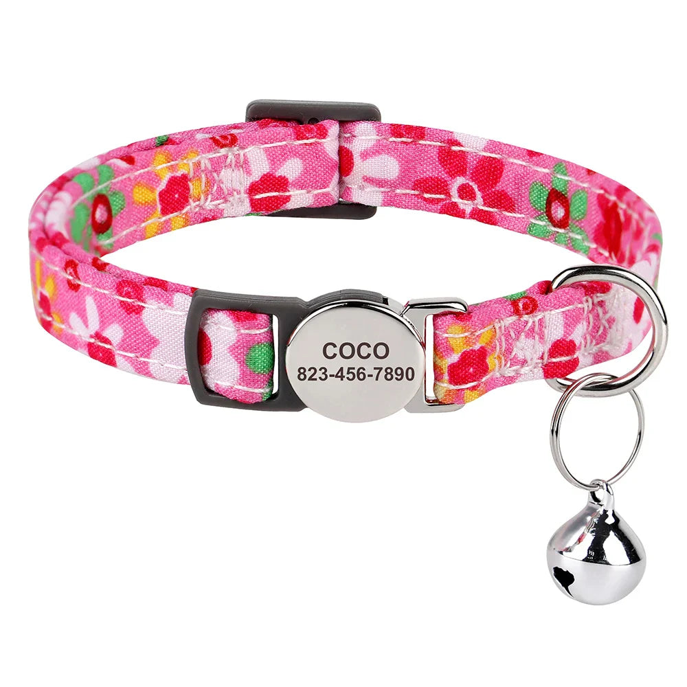 Reef - Personalised Cat Collar with Engraved Nameplate and Bell