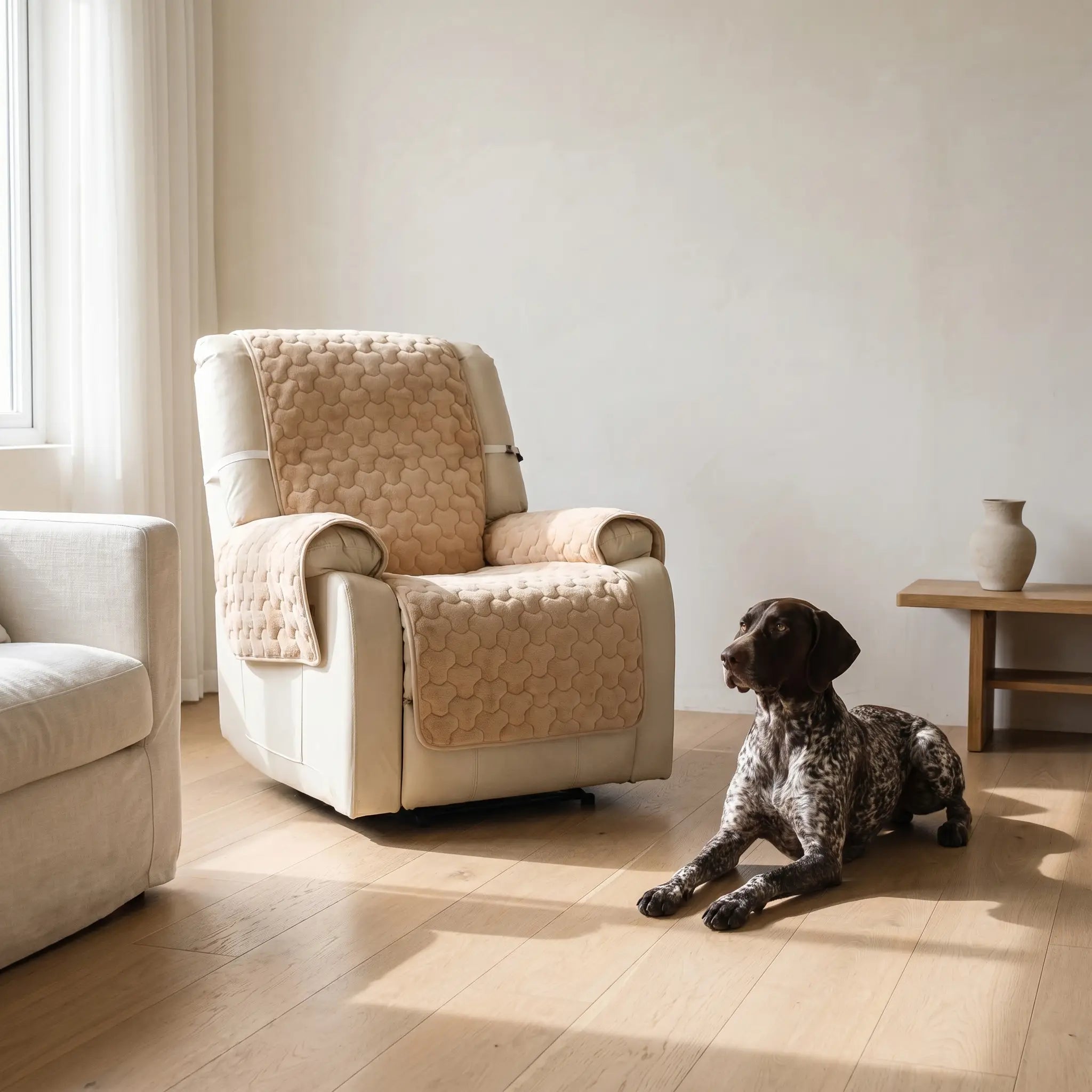 Rigg plush sofa cover studio shot