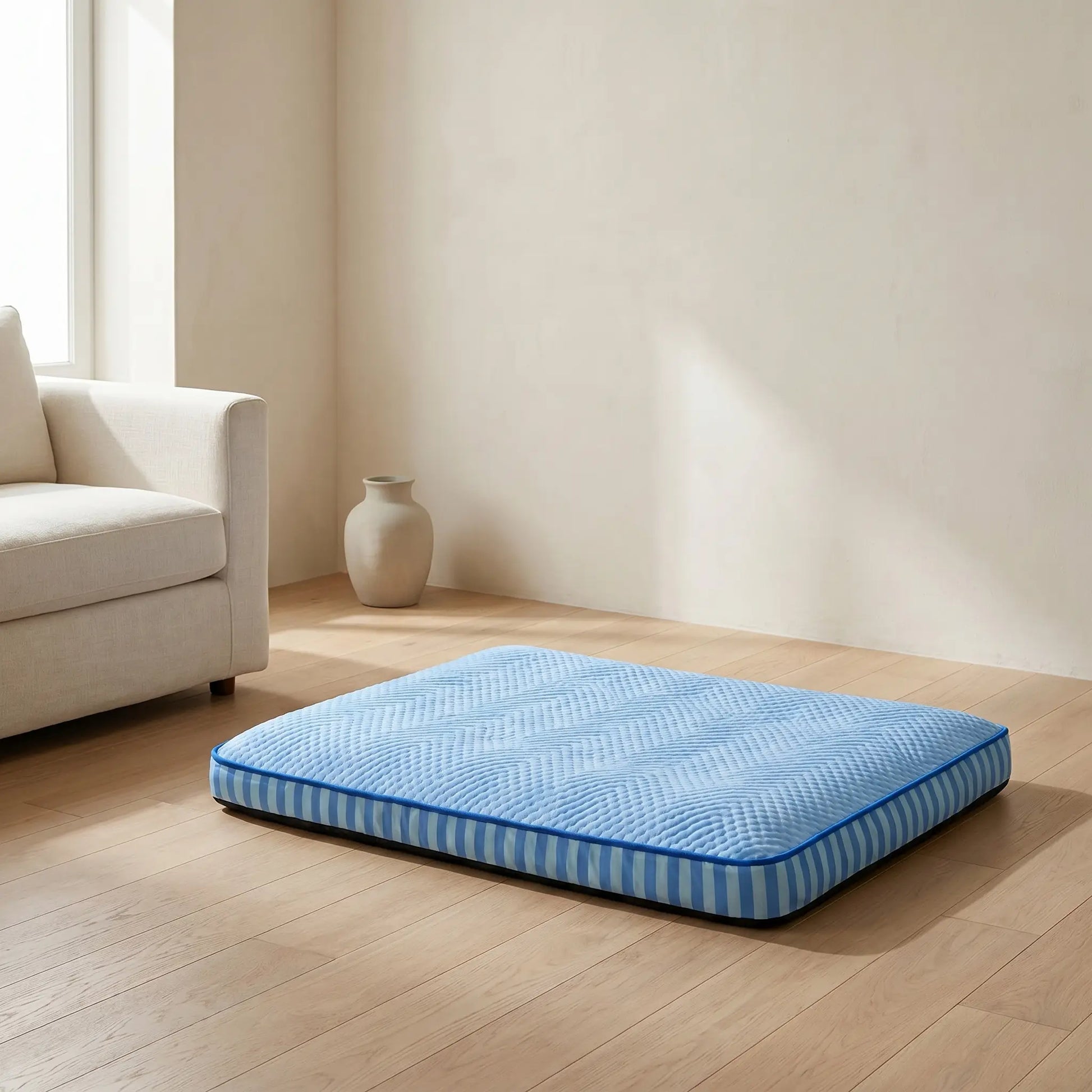 Spire cooling ice silk dog bed, studio shot