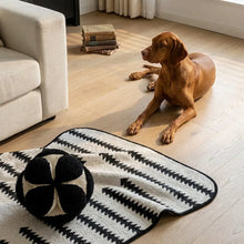 Stave chenille couch cover with dog, wider view