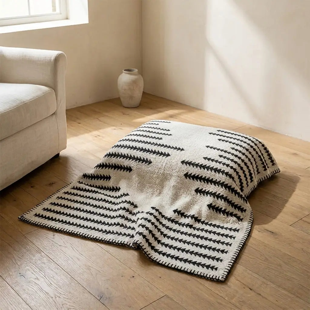 Stave chenille couch cover in living room context