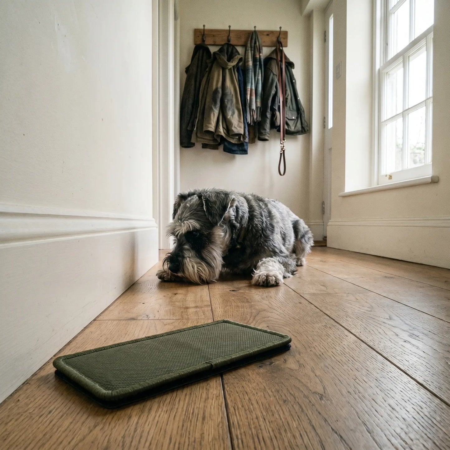 Miniature Schnauzer with the Trent name patch