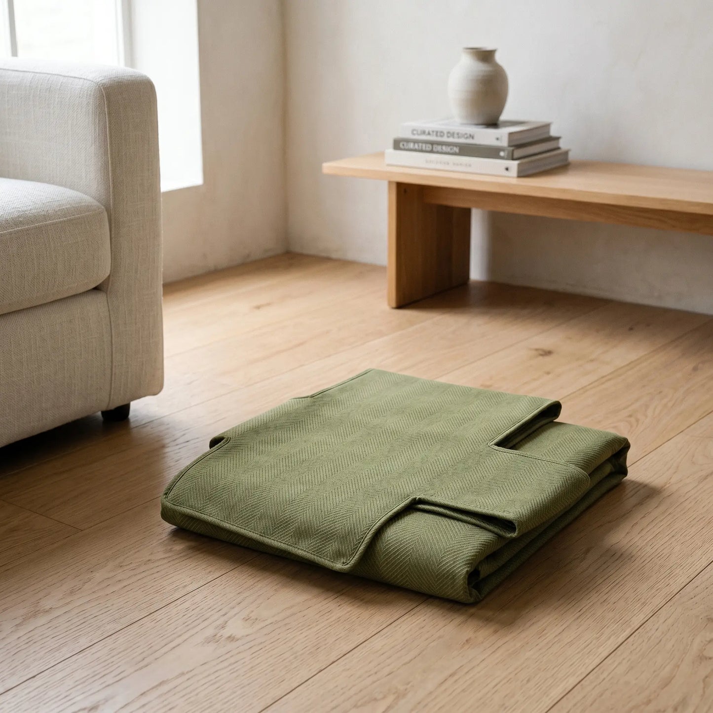 Tyne chenille couch cover studio shot