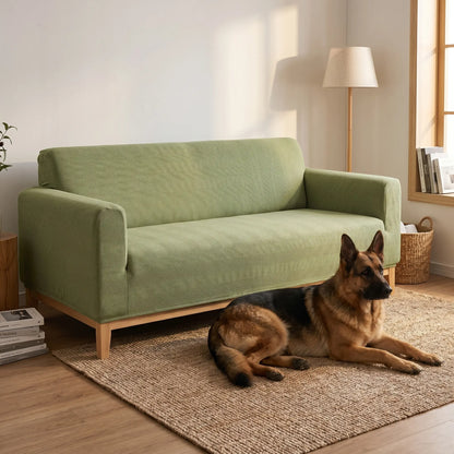 German Shepherd with the Tyne couch cover
